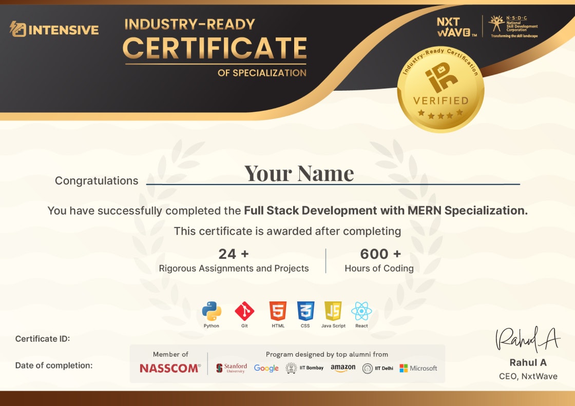 IRC certificate